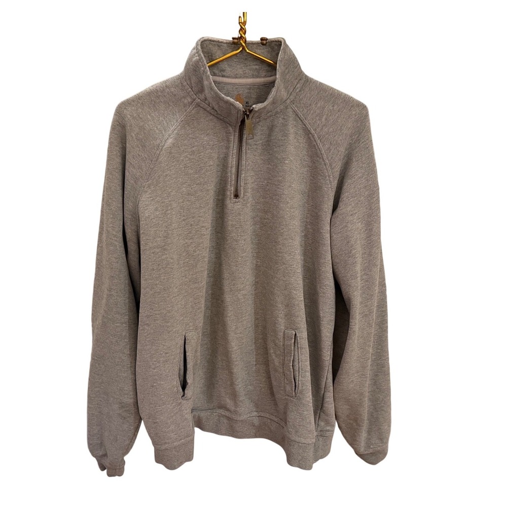 Carhartt Mens Relaxed Fit Quarter Zip Sweatshirt Heather Gray XL Pullover